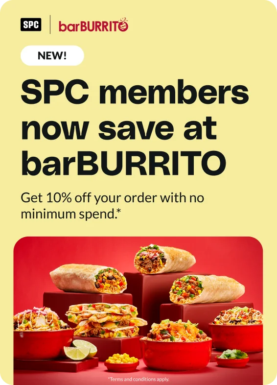SPC members save at BarBurrito SPC members save at BarBurrito